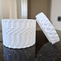 LOUIS Caramelera blanca brillante con tapa 9x8,5cm - comprar online