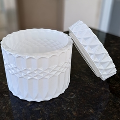 LOUIS Caramelera blanca brillante con tapa 9x8,5cm