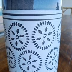 Florero Garden estampado gris 16xh35cm cerámica - comprar online