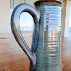 Jarra bicolor blanco/gris 23x15xh37cm cerámica - comprar online