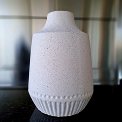 Jarron aspero natural 20xh16cm cerámica base rayas - kazaru