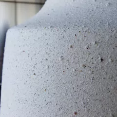 Jarron aspero natural 20xh16cm cerámica base rayas - tienda online