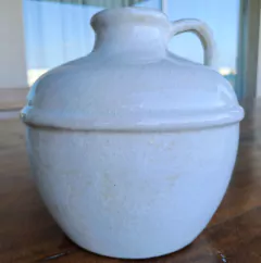 Anfora manchado blanco laca 16xh19cm cerámica