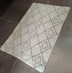 Alfombra de Baño Marroqui Rombos Grises Algodón 40x60cm