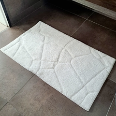 Alfombra de baño blanca vereda 50x80cm algodón - tienda online