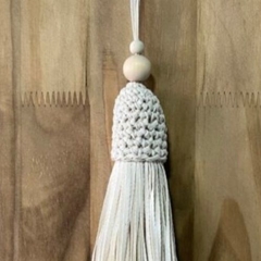 Borla de rafia campana blanca - comprar online