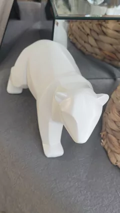 Oso Chico blanco ceramica 18x10x11cm - kazaru