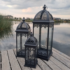 Imagen de Farol Portavela Negro chico 40cm