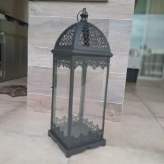 Farol Portavela Negro grande 73cm