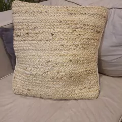 Almohadon de yute natural Blanco 45x45cm