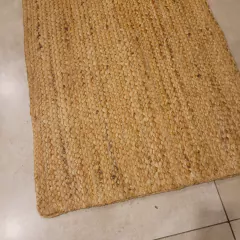 Alfombra de yute trenzado natural rectangular tostado 90x60cm - comprar online