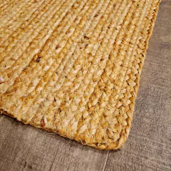 Alfombra de yute trenzado natural rectangular tostado 90x60cm