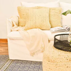 Almohadon de yute natural Blanco 45x45cm - tienda online