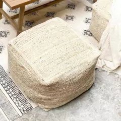 Puff de yute cuadrado 60cm
