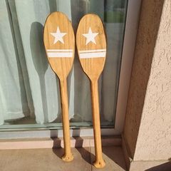 Paleta adorno blanco madera cuchara remo 70cm - tienda online