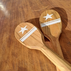 Paleta adorno blanco madera cuchara remo 70cm - kazaru