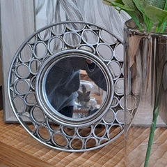 Espejo Vintage Deco Plateado 20cm en internet