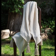 Manta Nido panal natural 10 borlas 110x200cm - comprar online