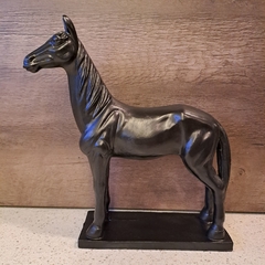 Caballo negro Sevres ceramica 24x7x26cm