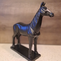 Caballo negro Sevres ceramica 24x7x26cm - kazaru