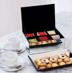 Caja de Té espejada vidrio Amalfi 14x26x9cm - comprar online