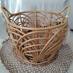 Canasto ondas rattan 44x30cm - comprar online