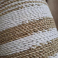 Cesto Tejido fibras blanco/natural L 38x47cm - tienda online