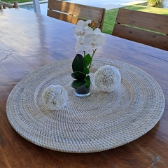 Plato de sitio rattan blanco 60cm - comprar online