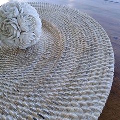 Plato de sitio rattan blanco 60cm - kazaru