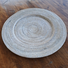 Plato de sitio rattan blanco 60cm - tienda online