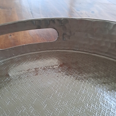 Bandeja Centro de mesa de aluminio con asas 45cm - kazaru
