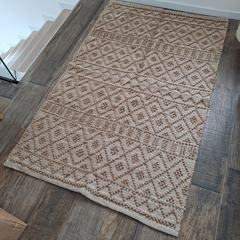 Alfombra Karla yute rombos beige marron 90x150cm - comprar online