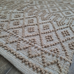 Alfombra Karla yute rombos beige marron 90x150cm - kazaru
