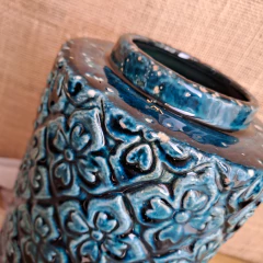 Florero jarrón petróleo estampado 28cm - tienda online