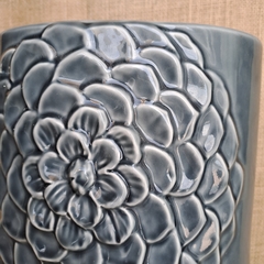 Florero jarrón XL paragüero gris suculenta 44cm - kazaru