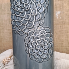 Florero jarrón XL paragüero gris suculenta 44cm - tienda online
