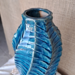 Florero jarrón helicoidal petróleo 47cm - kazaru