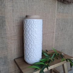 Florero jarrón arabescos blanco combinado 46cm en internet