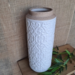 Florero jarrón arabescos blanco combinado 46cm - comprar online