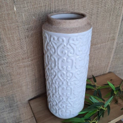 Florero jarrón arabescos blanco combinado 46cm - comprar online