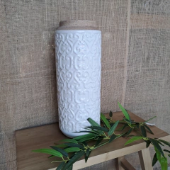 Florero jarrón arabescos blanco combinado 46cm - kazaru