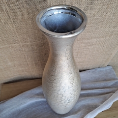 Florero jarrón con cuello suculeta dalia plata alto 45cm - tienda online