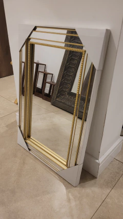 Espejo Rectangular Tachas Oro 43X64cm - comprar online