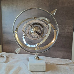Globo Esfera Armilar Celestial Aluminio Base Ceramica 40Cm - tienda online