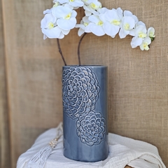 Florero jarrón XL paragüero gris suculenta 44cm - comprar online