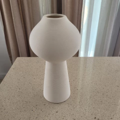 Florero rayado blanco ceramica Calm VI 13x25cm - comprar online