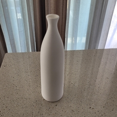 Florero rayado blanco ceramica Calm III 7x26cm