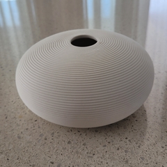 Florero rayado blanco ceramica Calm I 15x8cm - comprar online