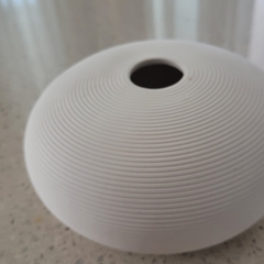 Florero rayado blanco ceramica Calm I 15x8cm