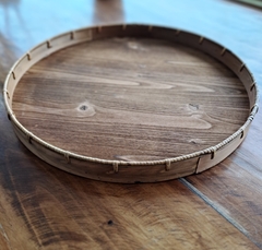 Imagen de Mesa Boho bandeja madera patas hierro 61x62cm